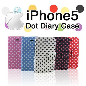 iPhone5 ケースドット柄手帳ケースdot diary case スマホケース スマートフォン au SoftBank/ローズ