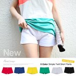 2013春夏新作♪夏色6color!!ツイル素材シンプルカラー美脚ショートパンツ レッドSサイズ