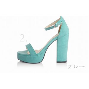 ファッション人気ハイヒール●全5色ブルー/35サイズ