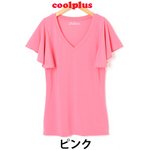philter★[CoolPlus]紫外線カットフレアスリーブTシャツ/ピンクLサイズ