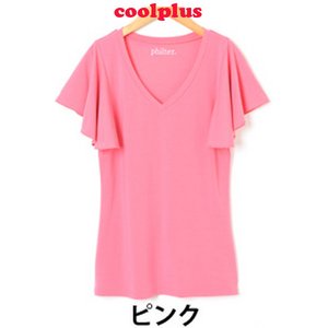 philter★[CoolPlus]紫外線カットフレアスリーブTシャツ/ピンクMサイズ