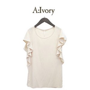 フレアフリル半袖Tシャツ＜2013春夏新作＞/アイボリー