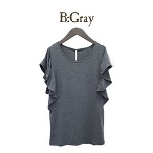フレアフリル半袖Tシャツ＜2013春夏新作＞/グレー