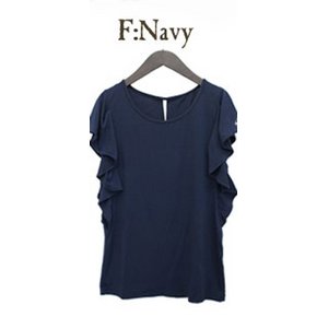フレアフリル半袖Tシャツ＜2013春夏新作＞/ネイビー