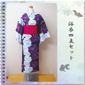 【2013春夏新作】★カジュアル浴衣★浴衣4点セット浴衣/下駄/付け帯