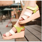 マルチカラーストラップ・厚底サンダル/ピンク37サイズ