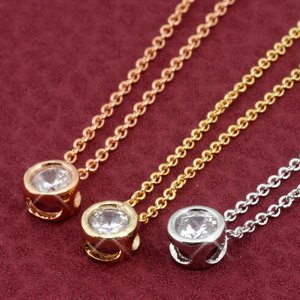 キュービックジルコニアワンポイントネックレス/ペンダント/シルバーメッキ - 拡大画像