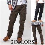 【2013春新作】【キレイめを上手く崩してくれるパンツ★】ステッチデザインジップカーゴパンツ/カーキLサイズ