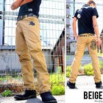 【DIVINER】バックマリア刺繍チノパンツ/ワークパンツ/バイカー/ベージュLサイズ