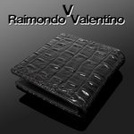 ◇迫力のあるクロコ型押し◇RaimondoValentino◇二つ折り財布◇/ブラック