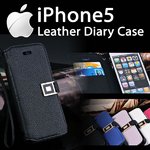 iPhone5 ケース 手帳 レザー ケース メタル カード入れ　スマートカバー ダイアリー アイフォン5/ホワイト