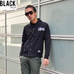 スウェットカーデ♪【DIVINER】ロゴ刺繍ショールカラースウェットカーディガン★大きいサイズ★ブラックMサイズ