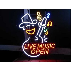 ネオンサイン【LIVE MUSIC OPEN】ライブ ミュージック オープン - 拡大画像