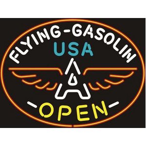 ネオンサイン【FLYING GASOLIN OPEN】フライング ガソリン オープン - 拡大画像