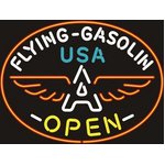 ネオンサイン【FLYING GASOLIN OPEN】フライング ガソリン オープン