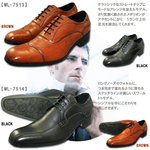 【WALES】【本革仕様】イタリアンデザイン ビジネスシューズWlL-7514ブラック25.5