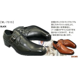 【WALES】【本革仕様】イタリアンデザイン ビジネスシューズWlL-7515/ダークブラウン25.0