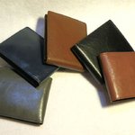 【本革】バッファロー本革製　メンズ＆レディース 2つ折財布小銭入れ付／ブルー