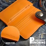 『Raimond Valentino』パンチング加工♪デザイン性、機能性◎バイカーズロングウォレット/オレンジ