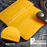 『Raimond Valentino』パンチング加工♪デザイン性、機能性◎バイカーズロングウォレット/イエロー