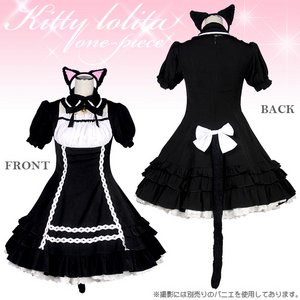 ねこみみ付き♪キュートなキティロリータワンピース 5L 《大きいサイズ》 ねこみみ付き♪キュートなキティロリータワンピース 5L 《大きいサイズ》