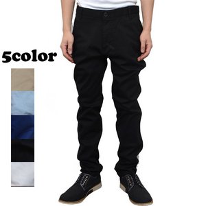 ストレッチツイルテーパードチノパンツ/ブラックLサイズ