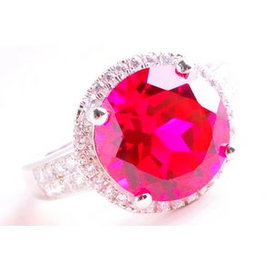 ◆豪華なレッドのルビー925純銀リング・デザインジュエリー/リングサイズ10