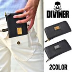 【DIVINER】プレートデザインロングウォレット/ブラック×ゴールド