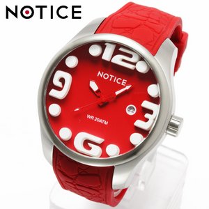 【NOTICE(ノーティス)】20気圧防水・カレンダー機能付3Dビッグフェイス腕時計【BOX・保証書付】