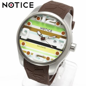 【NOTICE(ノーティス)】20気圧防水・カレンダー機能付3Dビッグフェイス腕時計【BOX・保証書付】