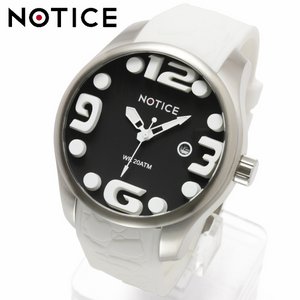 【NOTICE(ノーティス)】20気圧防水・カレンダー機能付3Dビッグフェイス腕時計【BOX・保証書付】