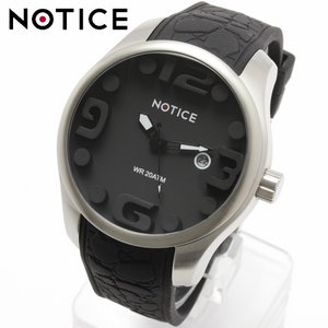 【NOTICE(ノーティス)】20気圧防水・カレンダー機能付3Dビッグフェイス腕時計【BOX・保証書付】