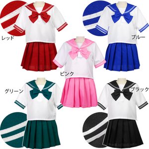 半袖カラーセーラー服コスチューム【制服/コスプレ】/レッド