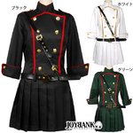 [8mm]カラーライン ミリタリーワンピース【軍服風/制服コスチューム】/ホワイトSサイズ