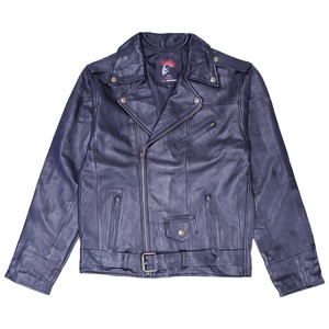 【レザージャケット】 【本革】ダブルライダースジャケット/ブラックXLサイズ