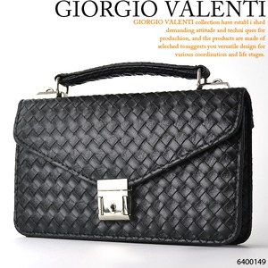 セカンドバッグGIRGIO VALENTI イントレチャート型押し　背面ウォレット付き
