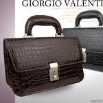 セカンドバッグ GIORGIO VALENTI　ジョルジオ バレンチ　エナメルクロコ型押し/ブラック