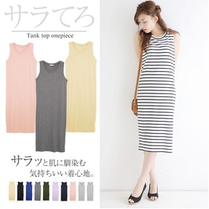 ノースリーブワンピース/チャコール杢Mサイズ