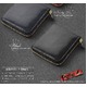 二つ折り財布ファスナー イタリアンレザー（プッチーニ)×サラマンダー社製ボンテッドレザー ショートラウンド/ブラック - 縮小画像5