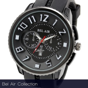 メンズ 腕時計【Bel Air collection】迫力のビッグフェイス /ブラック