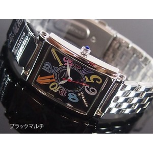 メンズ腕時計MontresCollectionメタルウォッチ　日本製高性能省電力ムーブメント　電池寿命４年以上/ブラック　マルチ - 拡大画像