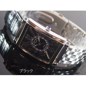 メンズ腕時計MontresCollectionメタルウォッチ　日本製高性能省電力ムーブメント　電池寿命４年以上/ブラック - 拡大画像
