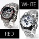 メンズ腕時計アナログ＆デジタル・ビッグフェイス【全4色・保証書付き】/ホワイト - 縮小画像4