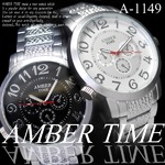 メンズ腕時計 AMBER TIME ビッグフェイス　メタル/ブラック