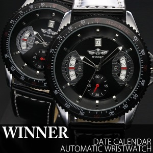 メンズ腕時計【WINNER　ウィナー】日付カレンダー付き・自動巻き腕時計 - 拡大画像