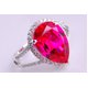 豪華なレッドのルビー925純銀リング・デザインジュエリー/リングサイズ10 - 縮小画像4