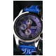 メンズ腕時計レディース♪ユニセックス（男女兼用）ウォッチ☆3D☆レザー（本革）タイプ♪clubface腕時計/文字盤：ブルー - 縮小画像2