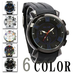 メンズ腕時計 マルチカラーインデックス メンズ 腕時計/ブラック - 拡大画像