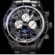 メンズ腕時計 ブラックメタル　デザインクロノグラフ＆ムーンフェイス　腕時計/ブラックフェイス - 縮小画像2