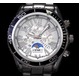 メンズ腕時計 ブラックメタル　デザインクロノグラフ＆ムーンフェイス　腕時計/ホワイトフェイス - 縮小画像2